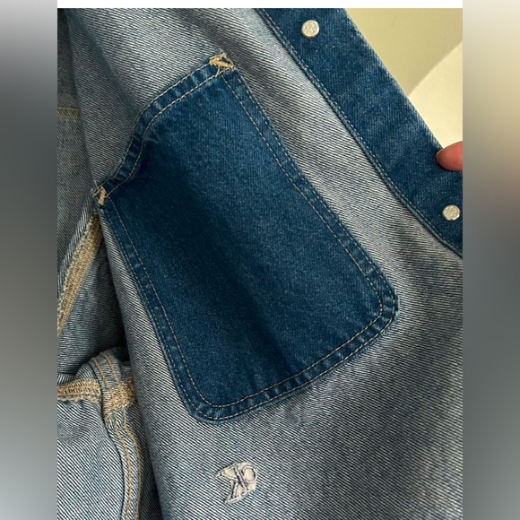 Calvin Klein Sunbleached Relaxed Denim Button-Down Shirt - Picture 8 of 10